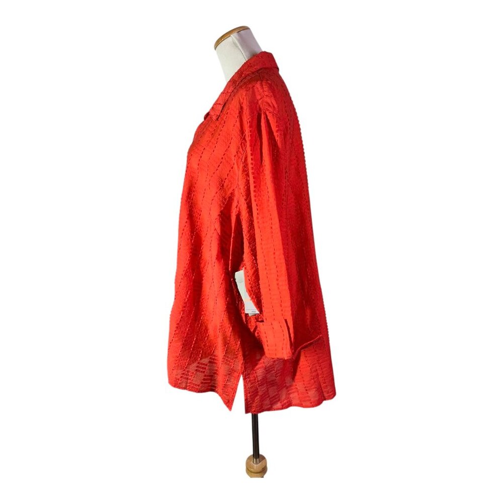 NWT Multiples Plus Size 2X Button-Front Tunic Shi… - image 6